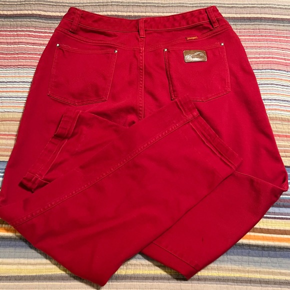 Wrangler Denim - Wrangler Womens Red Jeans Flared Leg Denim‎ Pants Size Petite 12